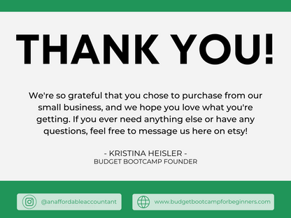 Thank you for purchasing from a small business. Thank you for purchasing and supporting women in business.