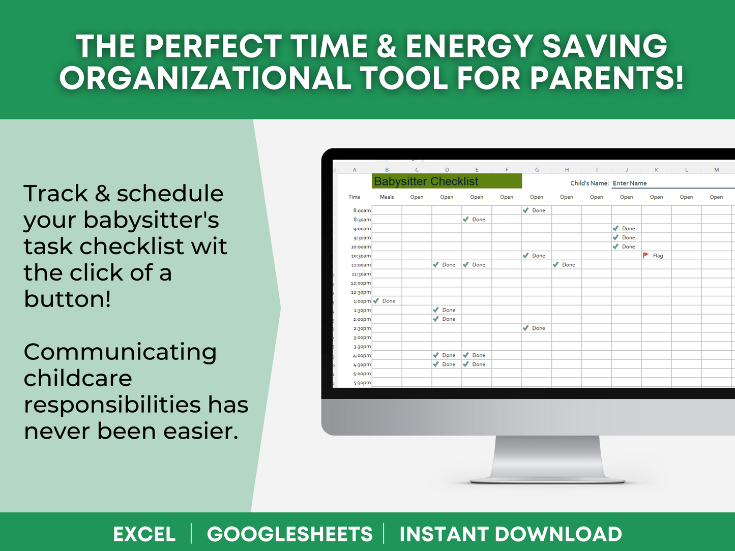 Babysitter To Do List Template Nanny To Do List Template Caregiver Planner