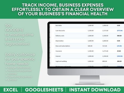 monthly business budget spreadsheet