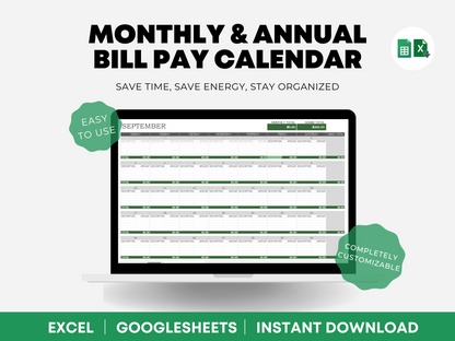 Monthly bill calendar