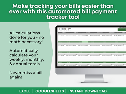 Excel Monthly Bill Template