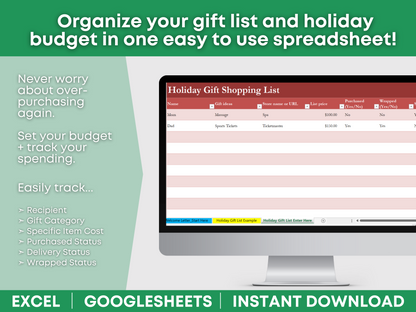 Christmas Budget Template Excel Christmas Budget Planner Christmas Bud