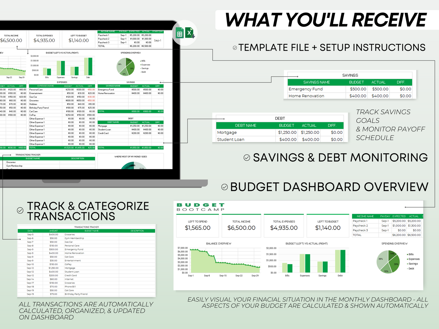 Google Sheets Monthly Budget Template