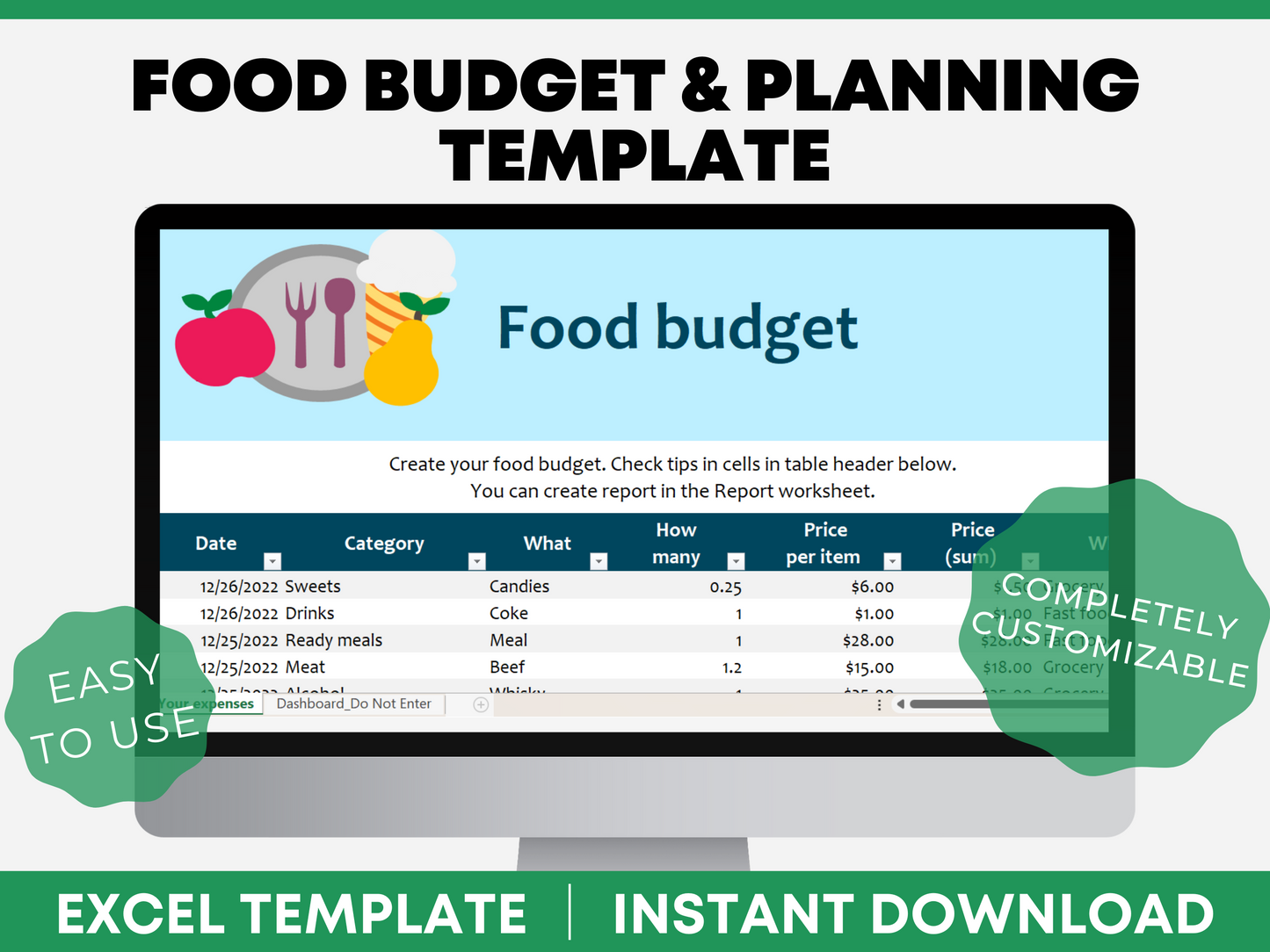 Grocery Budget Template Excel