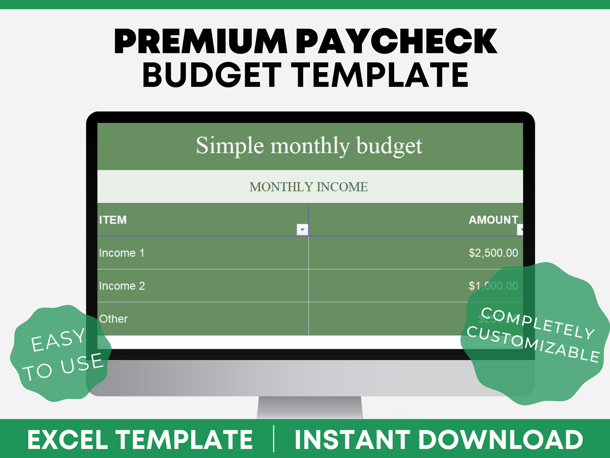  Excel Simple Budget Template