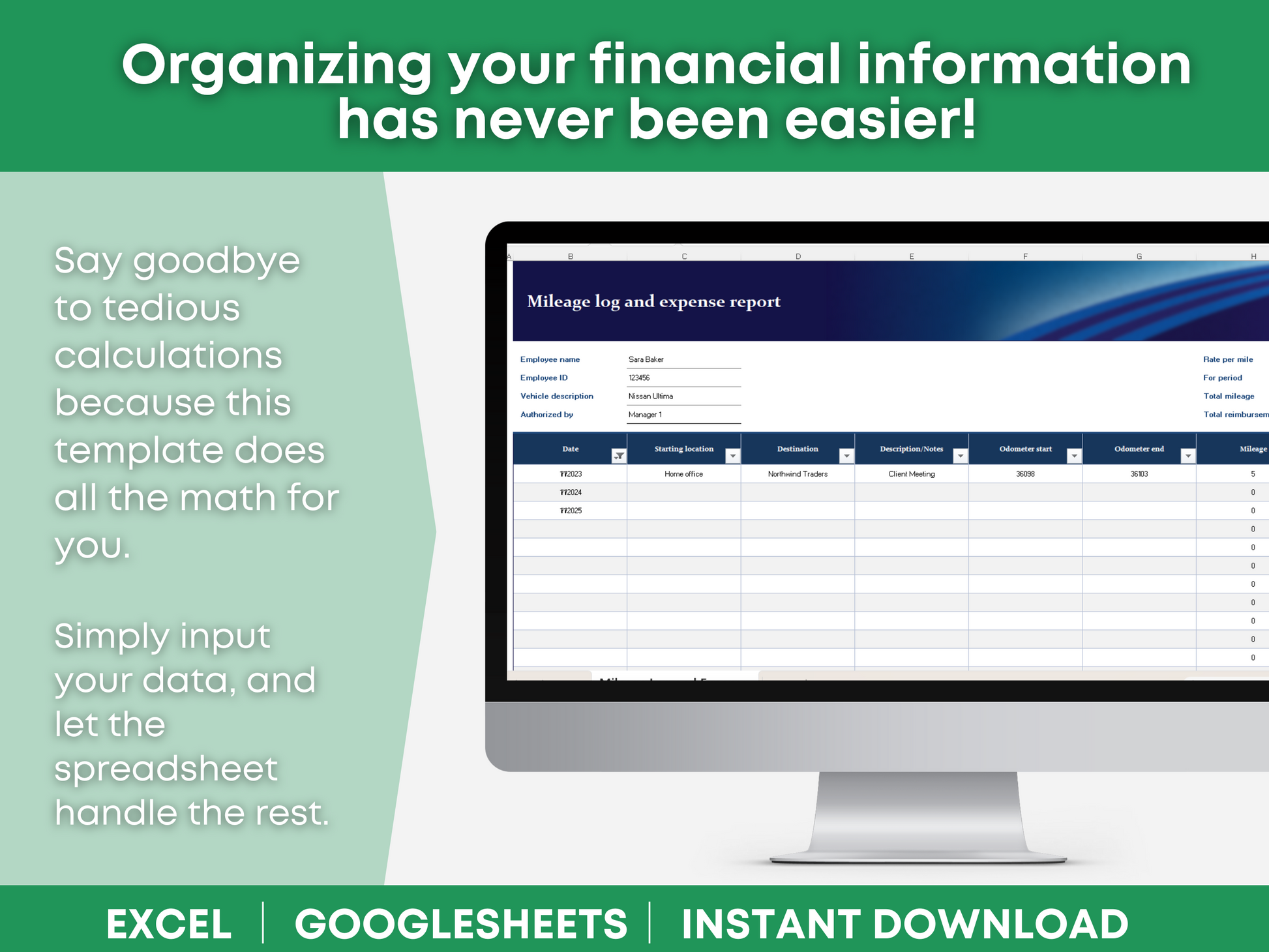 mileage log template