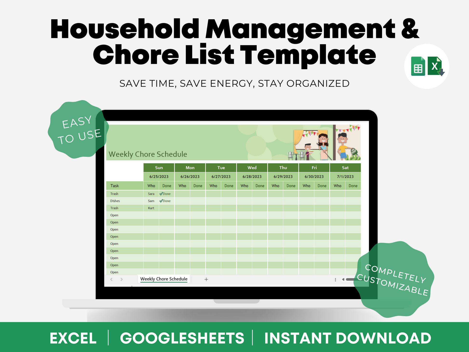  Excel Chore Chart Template