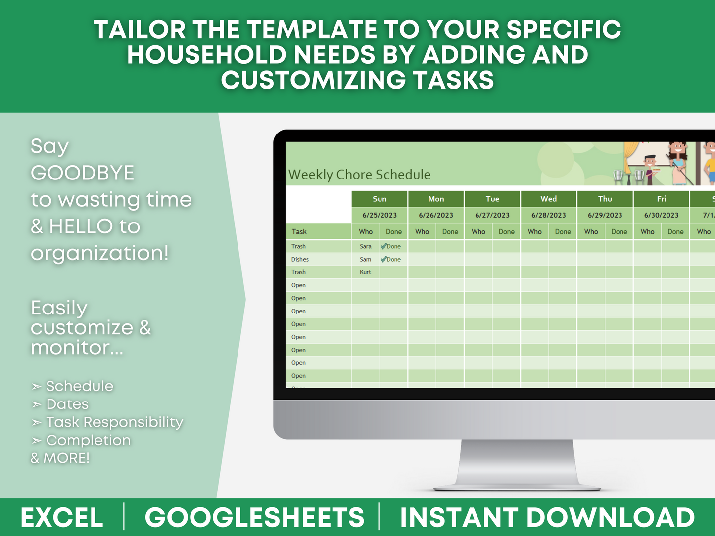  Google Sheets Chore Chart