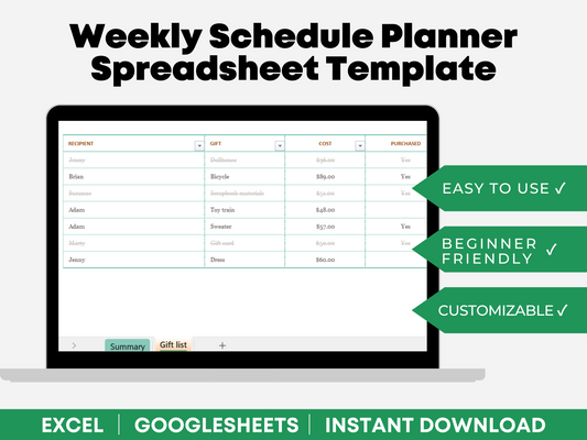 Digital Weekly Planner 2024 Weekly Planner Template Excel Weekly Planner Google Sheets Weekly Planner