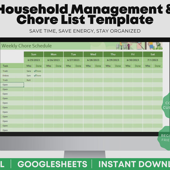  Google Sheets Chore Chart Video