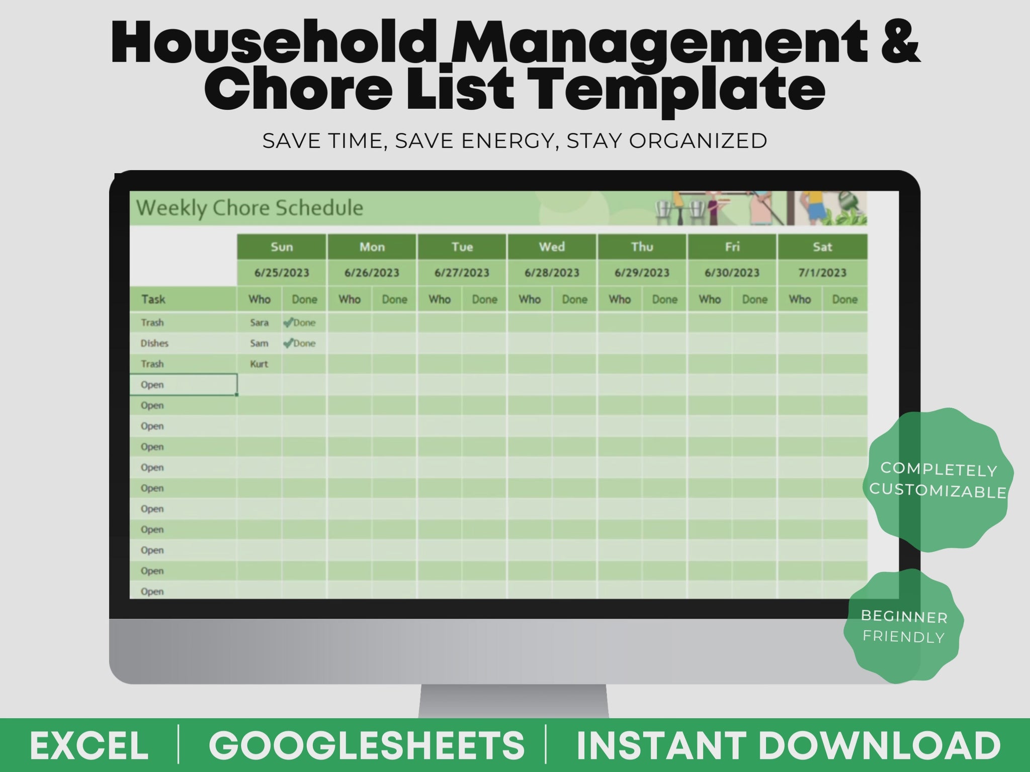  Google Sheets Chore Chart Video