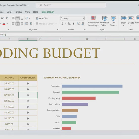 wedding budget spreadsheet template video