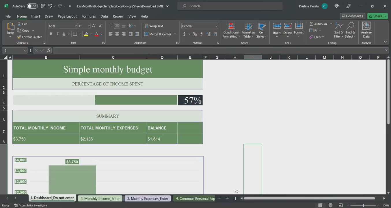 Simple Budget Template Google Sheets Video