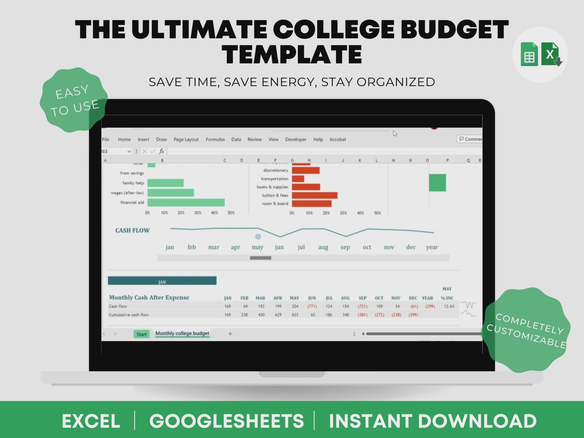 College Budget Spreadsheet Video