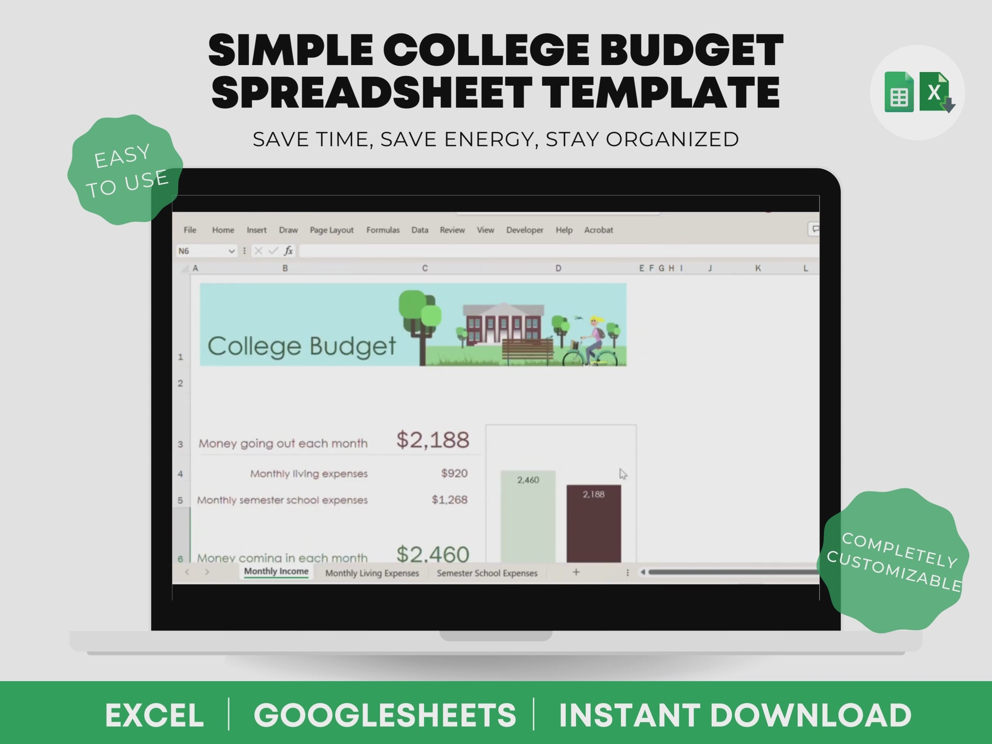 College Budget Spreadsheet Video