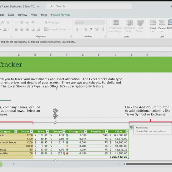 Google sheets investment tracker video