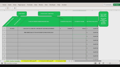 Excel Debt Payoff Template Excel Debt Tracker Excel Budget Template Debt