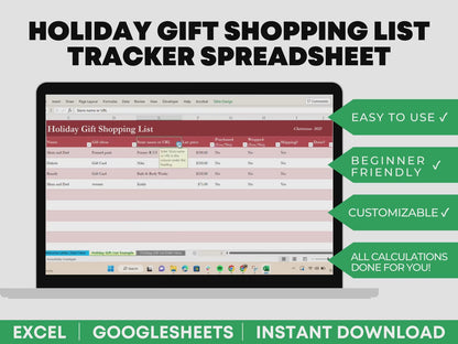 Christmas Budget Template Excel Christmas Budget Planner Christmas Bud