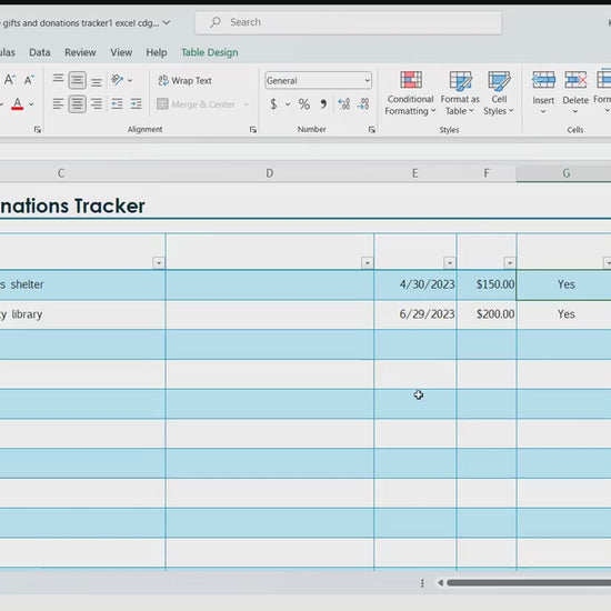 Tax Donation Tracker Excel video