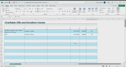 Tax Donation Tracker Excel video