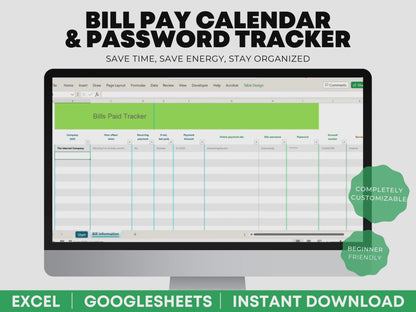 Bills tracker template spreadsheet, bills tracker template Google sheets, monthly bills, monthly bill organizer, monthly bill tracker, monthly bills template, monthly bill organizer password spreadsheet template, Google sheets password spreadsheet, Excel