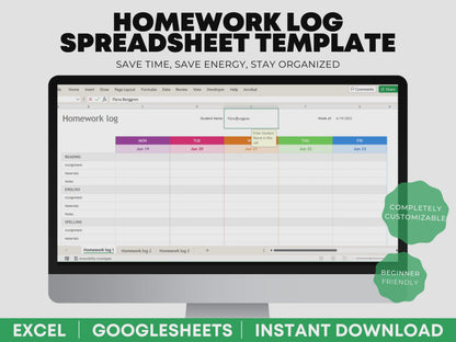 Excel Homework Tracker Video