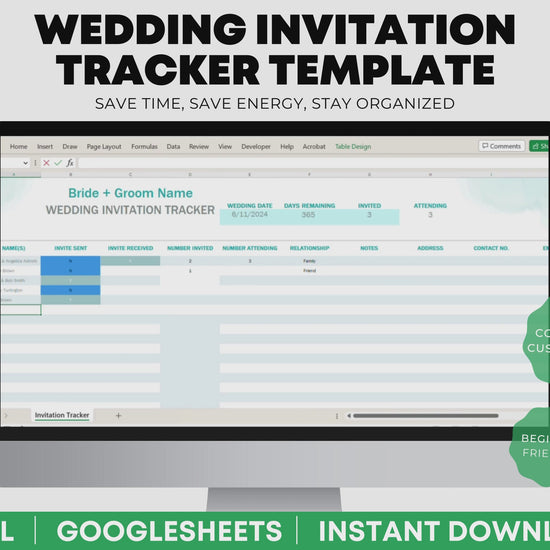 Wedding Spreadsheet Budget Template  video