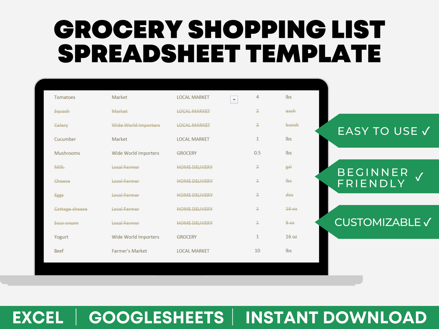 meal planning excel template 