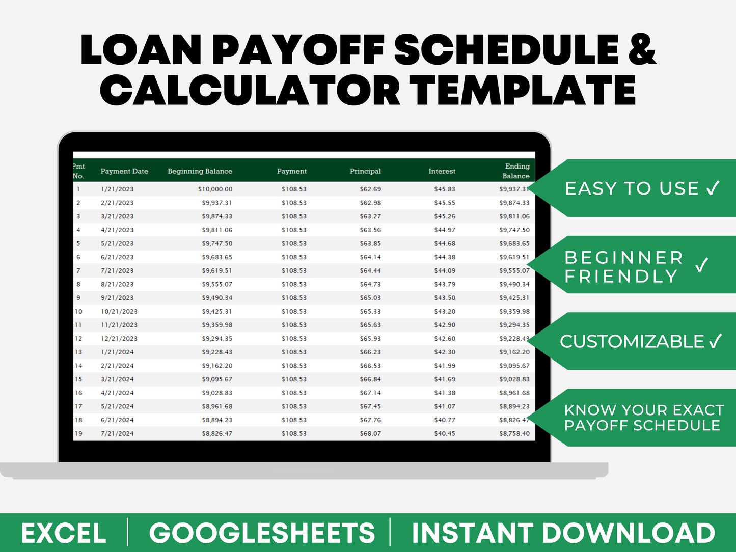 Amortization Calculator Loan Payoff Calculator Excel Loan Payoff Calculator