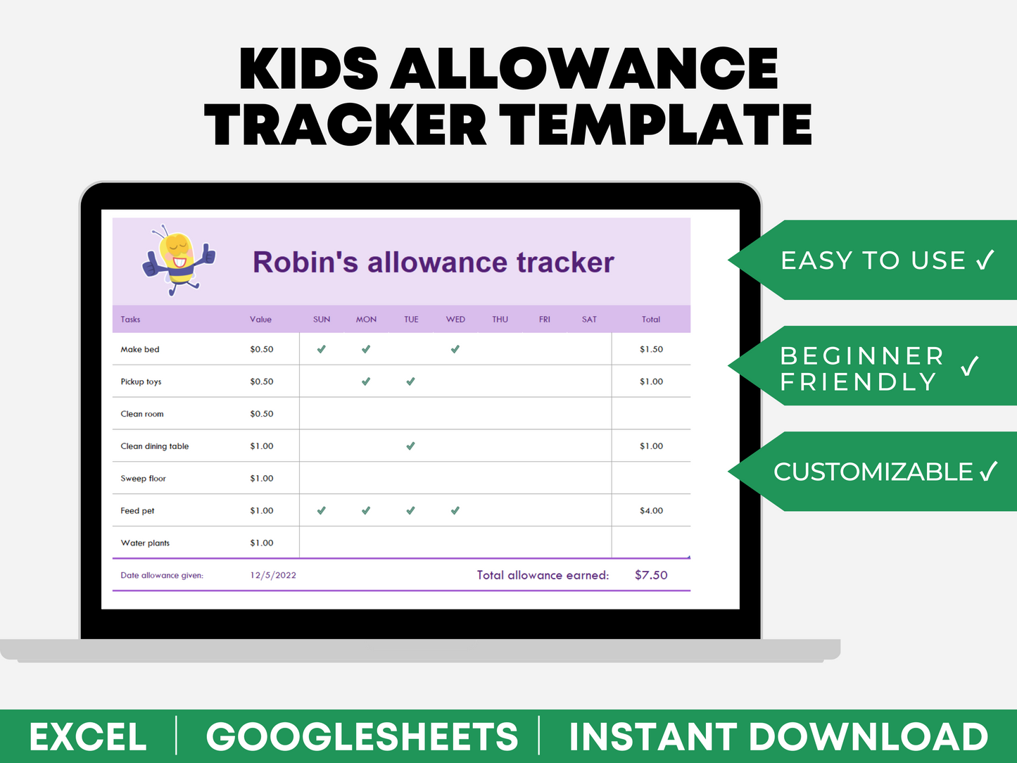 Google Sheets Chore Chart