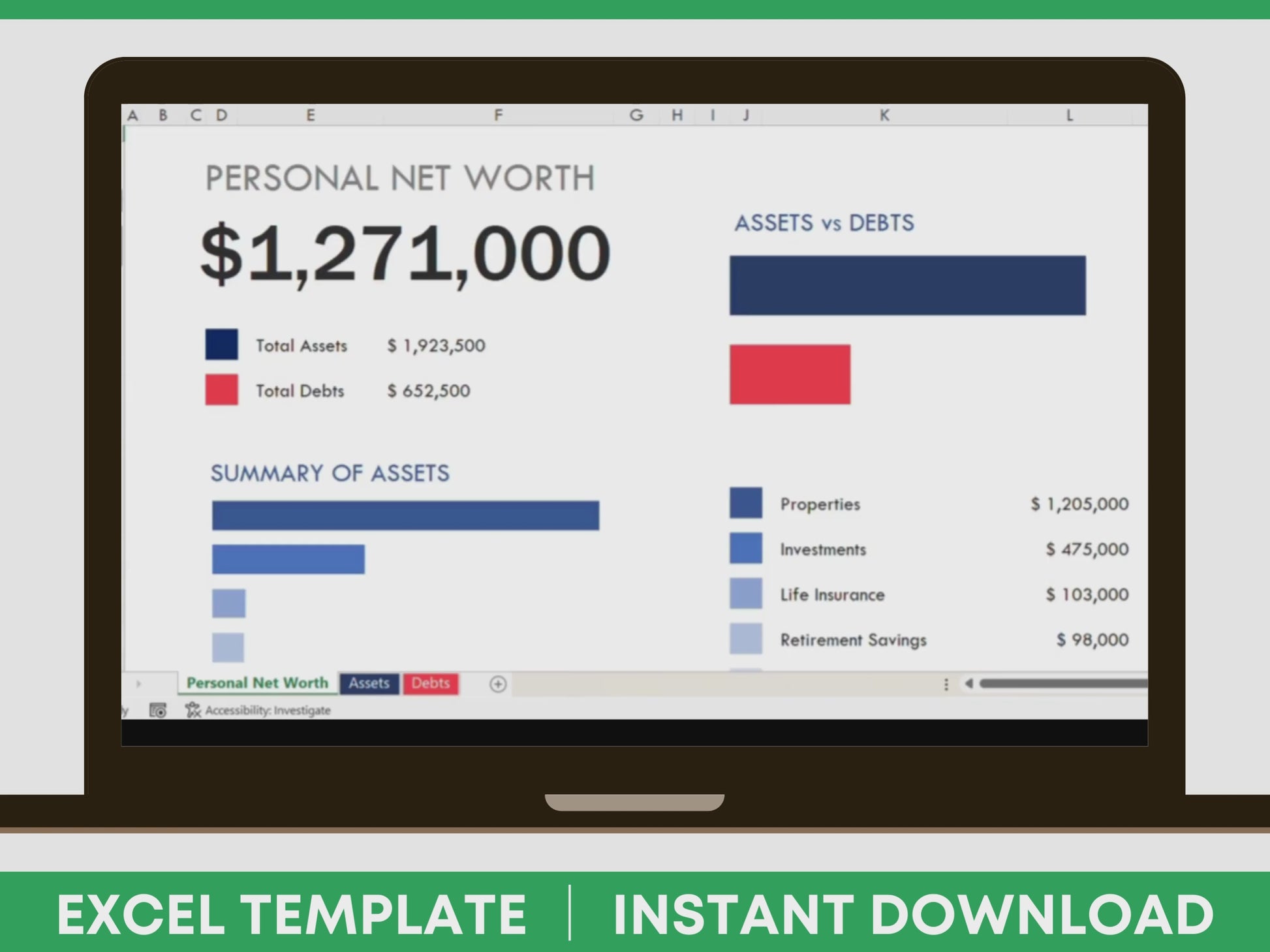 Net Worth Spreadsheet Template Video